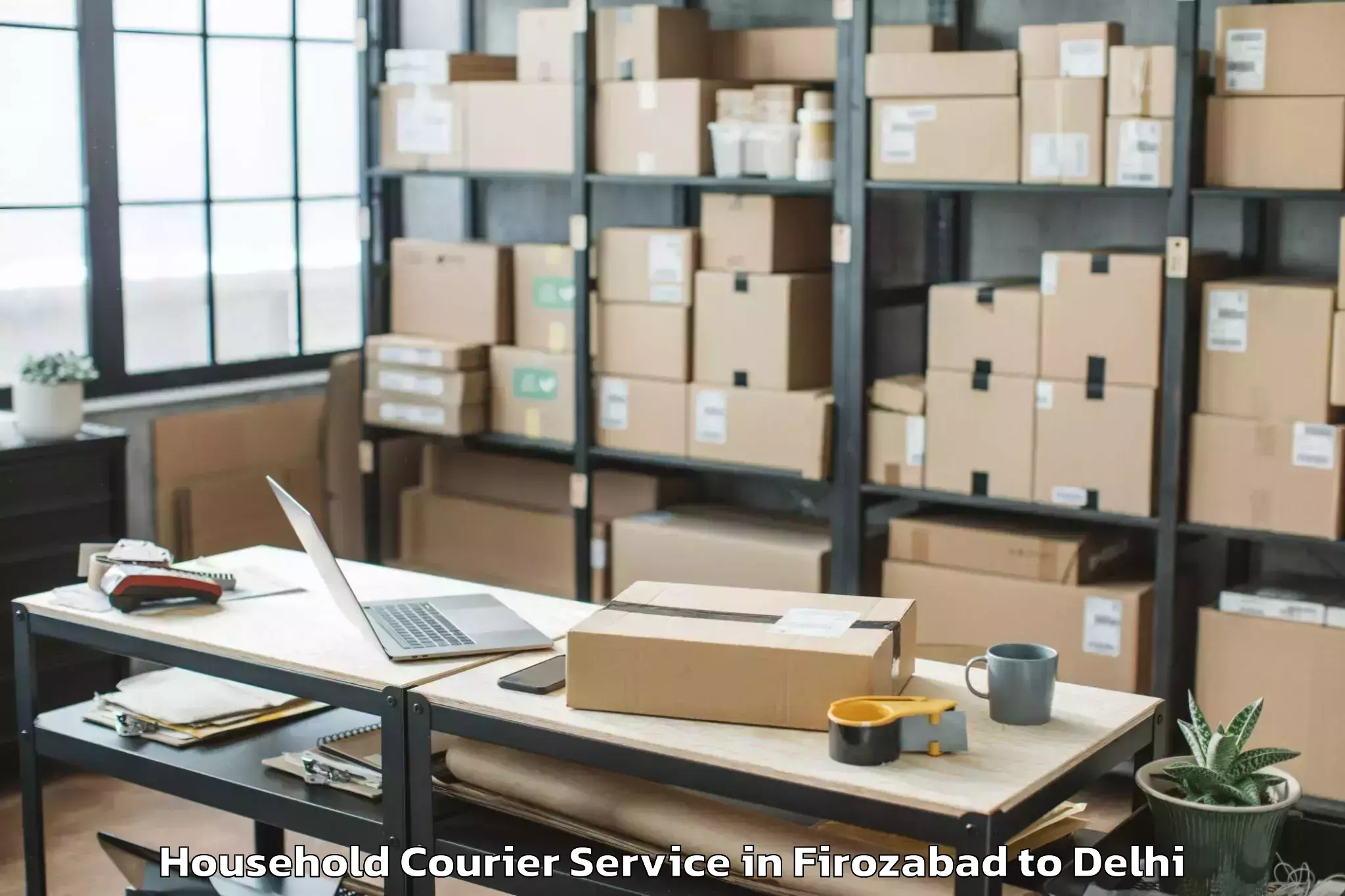 Easy Firozabad to Omaxe Connaught Place Household Courier Booking